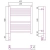 Сунержа Богема 3.0 Полотенцесушитель электрический 40x50h, лев., цвет: состар. латунь 051-5804-5040