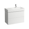 Laufen Kartell Тумба с раковиной 88x45x60cм, 2 ящика, с полочкой слева, цвет: белый матовый