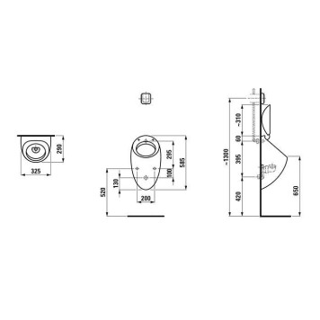 Laufen Alessi One Писуар 32.х29х58.5см, , покрытие LLC, цвет: белый-1