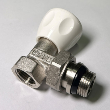 Вентиль ручной угловой быстрого монтажа НВ 1/2 с разъёмным соединением, никелированный