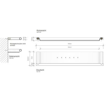 Decor Walther Mikado ABL40 Полочка 40x8.2см, подвесная, цвет: хром-1