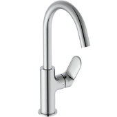 Ideal Standard Ceralife O Смеситель для раковины H21.5см., на 1 отв., с поворотным изливом, без донного клапана, цвет: хром. BE015AA