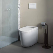 Artceram Hype Унитаз-биде 38х59см., напольный, безободковый, saniglaze, soft-close, с пультом управления, цвет: белый матовый. KHYV002 05 00