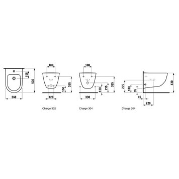 Laufen Pro Биде подвесное 56x36x33,5 см, с 1 отв., c покрытием LCC цвет: белый-7