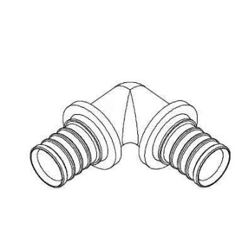 Угольник, 90°, 20, 20, DZR латунь (MX)