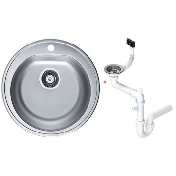 Alv 1116756 Form 30 Мойка I, 1 чаша, 0,7 мм, SAT, 3½ Ø510х185 мм,+сифон 1130550, шк 450 1116756