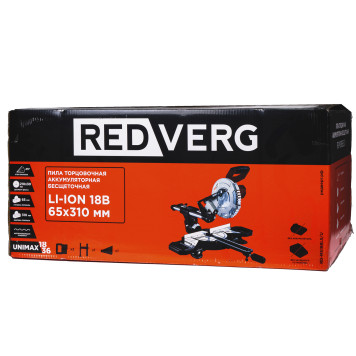 Пила торцовочная аккумуляторная бесщеточная REDVERG RD-MS18BLS/U (без акк, без з/у)-17