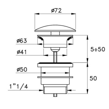 Stella Completamenti Донный клапан для раковин без перелива, цвет: антрацит PVD. UN 09202 PV12-1