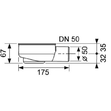 TECE drainline, сифон, 0,7 л/c, DN 50, выход вбок, высота монтажа от нижнего края сифона до верхнего края слива ndash; 95 мм.-2