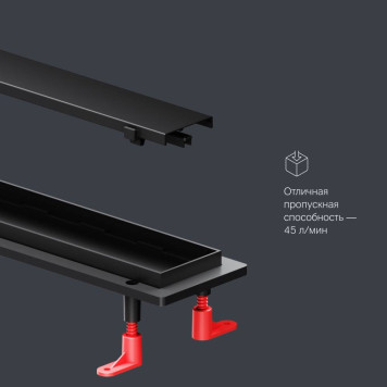 W02SC-U11-090-04BM Трап для душа линейный, универсальный затвор Tile, 90 см-7