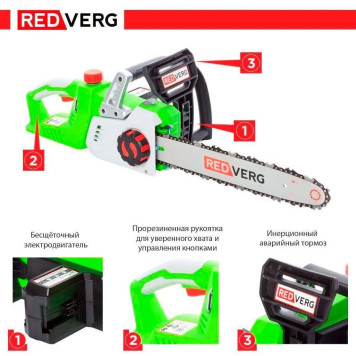 Пила цепная аккумуляторная бесщеточная REDVERG RD-C36BL/U (без акк, без з/у)-10