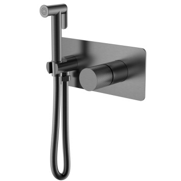 Boheme Stick Touch Гигиенический душ со смесителем и встраиваемой частью, цвет: gun metall 127-GM.2