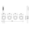 Almar Modular PUSH Смеситель для душа, встраиваемый, термостатический, на 2 потребителя с модулем ручного душа, цвет: оружейный металл брашированный PVD. E180433.GM