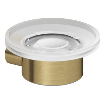 Kludi 58 985 N0 Vela R Мыльница настенная, (белое матовое стекло), Brushed Gold 58985N0