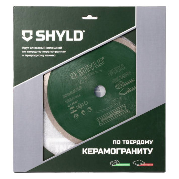 Круг алмазный SHYLD сплошной по твердому керамограниту и природному камню 250х25,4 мм(30350)