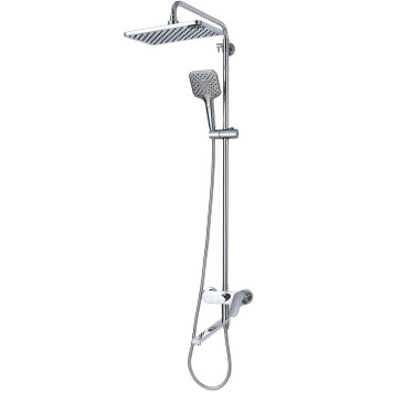 AQ2840CR НИКА душевая система (смеситель для ванны) 3 jet 300х193 мм с длинным изливом AQ2840CR