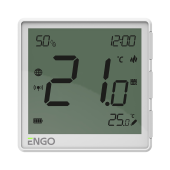 Беспроводной терморегулятор, белый, с модулем Zigbee, с аккумулятором, со встроенным датчиком влажности, с возможностью подключения датчика пола
