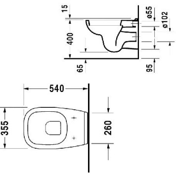 25350900002 D-Code Унитаз 355x545, подвесной 25350900002-1