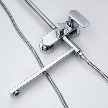 AQ2840CR НИКА душевая система (смеситель для ванны) 3 jet 300х193 мм с длинным изливом AQ2840CR-3