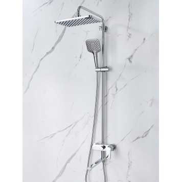 AQ2840CR НИКА душевая система (смеситель для ванны) 3 jet 300х193 мм с длинным изливом AQ2840CR-6