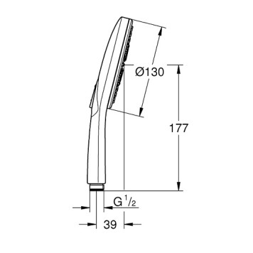 26544LS0 Rainshower SmartActive Ручной душ 130 III, белая луна 26544LS0-2