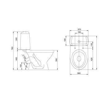 1P2012S0000BF Унитаз-компакт Соната белый, сидение полипропилен (арт.188012S0020B0), кос вып 1.P201.2.S00.00B.F-5