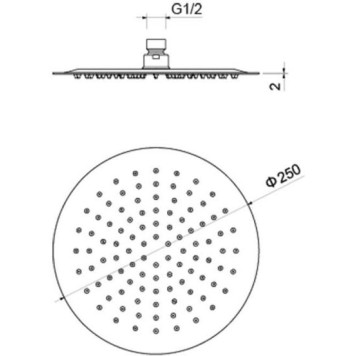 AQ2073CR круглый верхний душ 2502 мм AQ2073CR-1