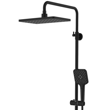 AQ2840MB НИКА душевая система (смеситель для ванны) 3 jet 300х193 мм с длинным изливом, матовый черный AQ2840MB-2