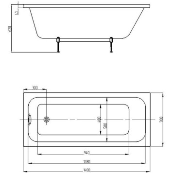 Ванна Мия прямоугольная 14070 см MIY140-0000001-1