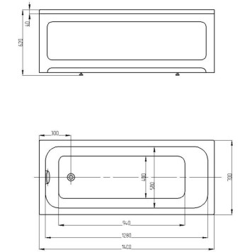Ванна Мия прямоугольная 14070 см MIY140-0000001-2