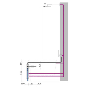 28991000 Talentofill Наливной, сливной и переливной гарнитур для анатомических ванн (встраиваемая часть) 28991000-4