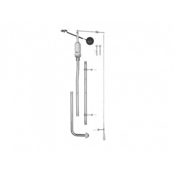 BOCR Смывной механизм для подвесного бачка 878011 с длинной трубой, отделка - хром (ТОЛЬКО С УНИТАЗАМИ) BOCR