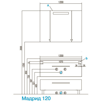 1A1269K5MA010 Набор: 1A126901MA010 Тумба-умывальник Мадрид 100 М / 1A723031AG010 Раковина Айрис 100 1A1269K5MA010-2