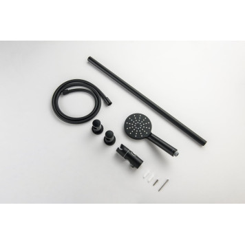 AQ2016MB ОБЕРОН душевой гарнитур 3jet 65 см, матовый черный AQ2016MB-1