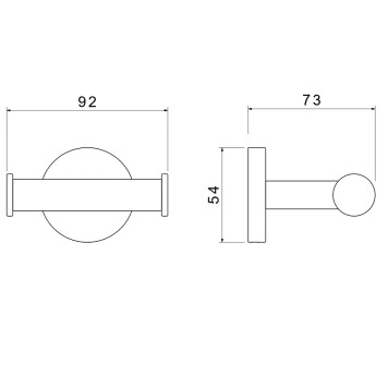 AQ4202BG ОБЕРОН крючок двойной, шлиф. золото AQ4202BG-2