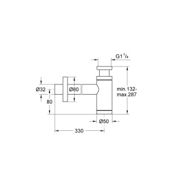 28912GN0 Сифон для раковины 1 1/4 дюйма из латуни, холодный рассвет, матовый 28912GN0-1