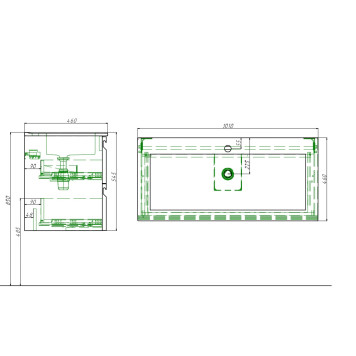AQ4100-00 мебельная раковина 1000 мм, белый AQ4100-00-6
