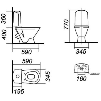 CLASSIC BASIC Унитаз-компакт Белый S1 (WC.CC/Classic/2-TM/WHT.G/S1) WC.CC/Classic/2-TM/WHT.G/S1-1