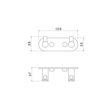 AQ4102BGM ЕВРОПА крючок двойной, оружейная сталь (шлиф. черный хром) AQ4102BGM-1