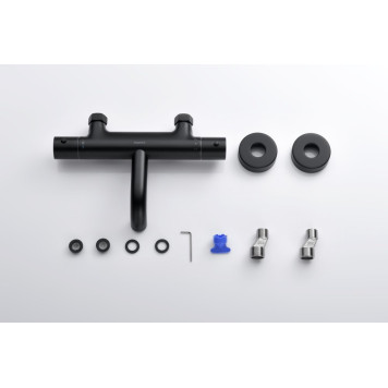 AQ1343MB ЕВРОПА термостатический смеситель для ванны, матовый черный AQ1343MB-1