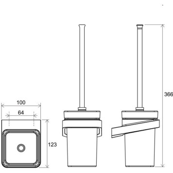Держатель для туалетной щётки (стекло) TD 410.20 черный X07P566-1