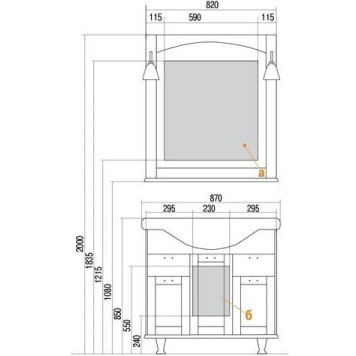 1A158702GEM20 Зеркало Жерона 85 белое серебро 1A158702GEM20-2
