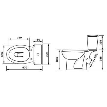 43325110202 Унитаз-компактЭлиссаСтандарт/ зеленый, нижний подвод воды, косой выпуск (старый арт. 43325130202) 43325110202-3