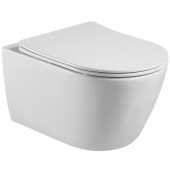 AQ1253W-00 БЕТТА Унитаз подвесной безободковый 531360344мм, тонкое сиденье с механизмом плавного закрывания, крепеж AQ1253W-00