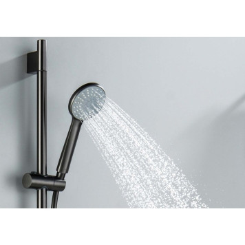 AQ2017BGM БЕТТА душевой гарнитур 3jet 65 см, оружейная сталь (шлиф. черный хром) AQ2017BGM-5