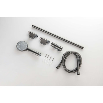 AQ2017BGM БЕТТА душевой гарнитур 3jet 65 см, оружейная сталь (шлиф. черный хром) AQ2017BGM-6