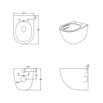 AQ1993T-00 ГЕЛИОС унитаз подвесной tornado 505360370, дюропласт, закрытое колено AQ1993T-00-1