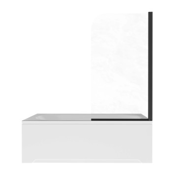 AQ.BSRC.080.1BL Шторка на ванну, одноэлементная, поворотная 800X1500 профиль черный, стекло прозрачное 6мм, угол круглый AQ.BSRC.080.1BL