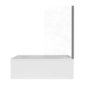 AQ.BSRC.080.1GM Шторка на ванну, одноэлементная, поворотная 800X1500 профиль оружейная сталь, стекло прозрачное 6мм, угол круглый AQ.BSRC.080.1GM