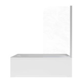 AQ.BSRC.080.1CH Шторка на ванну, одноэлементная, поворотная 800X1500 профиль хром, стекло прозрачное 6мм, угол круглый AQ.BSRC.080.1CH